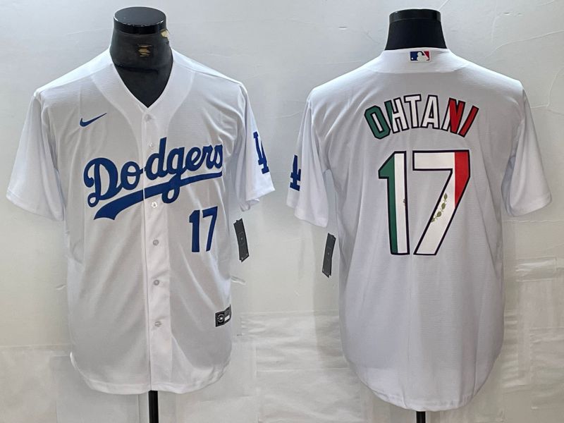 Men Los Angeles Dodgers #17 Ohtani White Nike Game MLB Jersey style 23